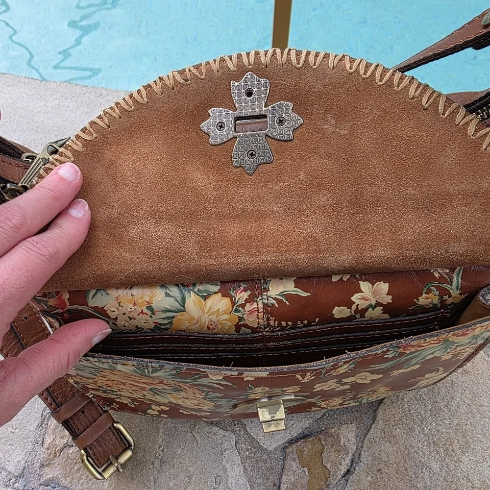 Patricia Nash Leather Sophia Hobo Vintage Botanical Print Bag